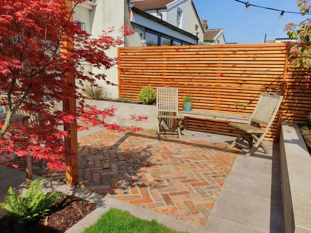 Red Brick Herringbone Patio
