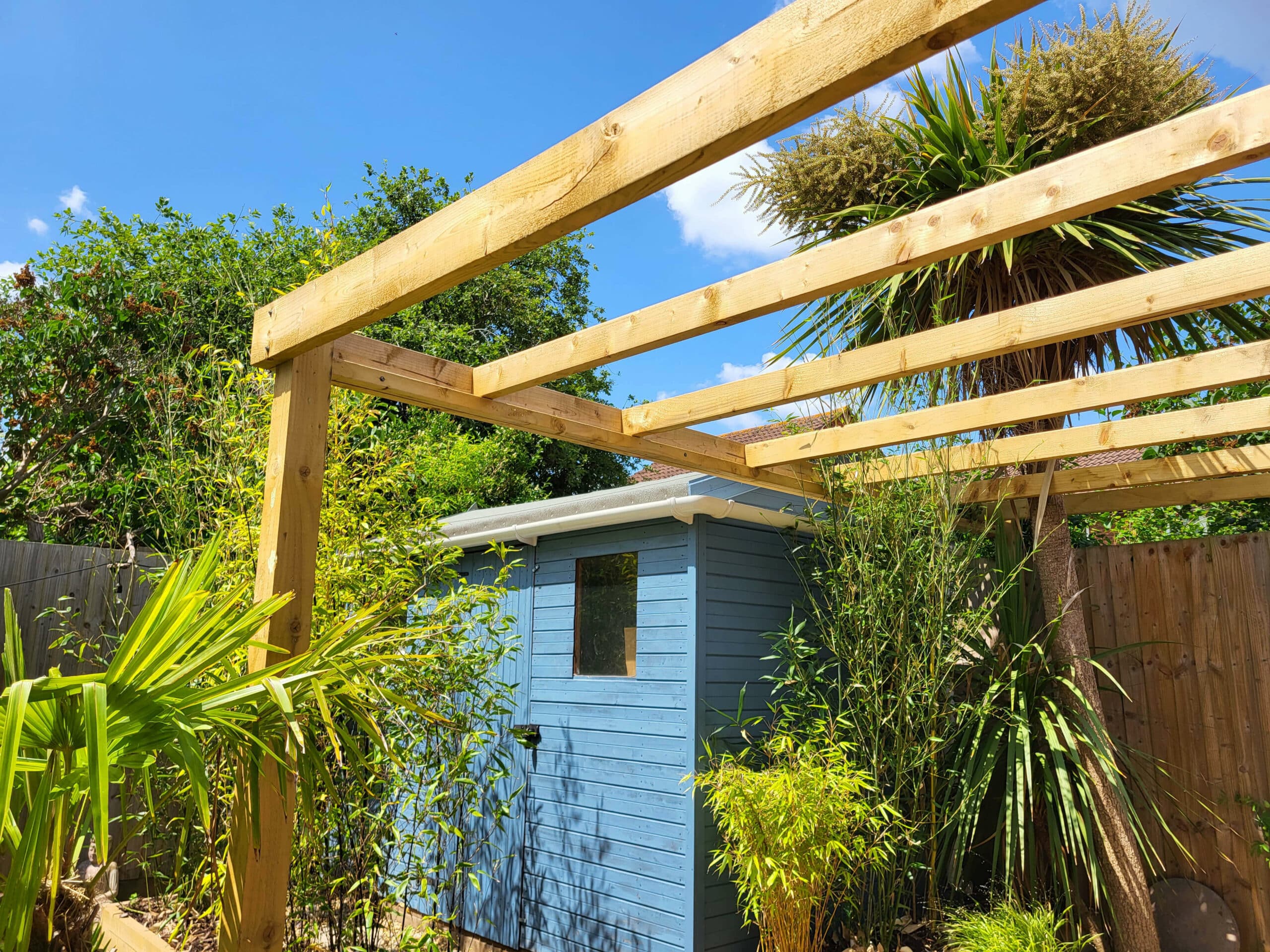 Tropical Inspired Garden Pergola
