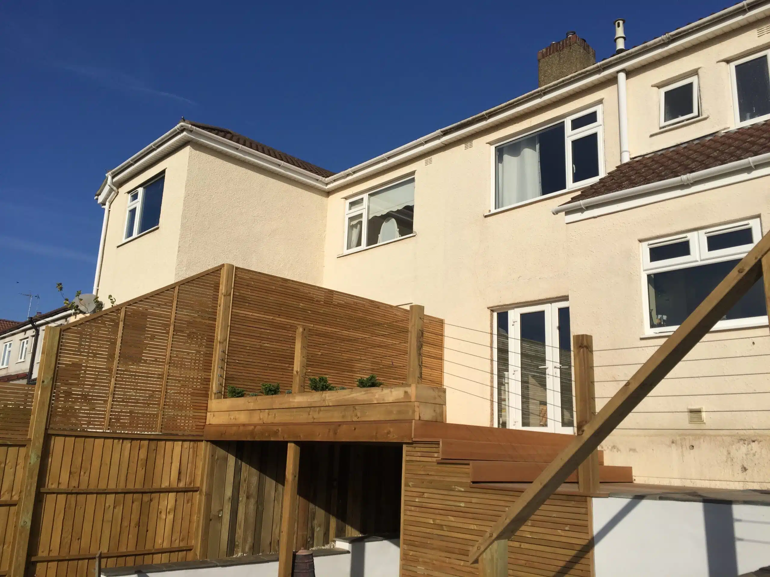 Timber Decking with Stairs and Screening
